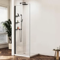 Душевая перегородка Vincea Walk-In HWS VSW-1HWS110CLB 109,8 см, профиль черный матовый, стекло прозрачное