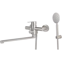 Смеситель для ванны Viko V-7505 универсальный, с душевым гарнитуром, нержавеющая сталь