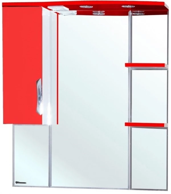 Зеркальный шкаф 82,5х100 см красный глянец/белый глянец L Bellezza Лагуна 4612114002038