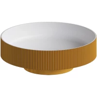 Раковина-чаша Boheme Sole Corian Gold 801-R-G 40x40 см, накладная, белый матовый/золотой матовый