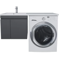 Тумба с раковиной Uperwood Magenta 51930205152 120 см L, подвесная, над стиральной машиной, черный матовый