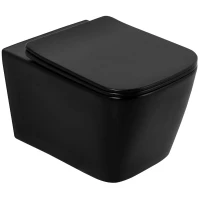 Унитаз подвесной BelBagno Ardente-C BB3202CHR-MB безободковый, черный матовый