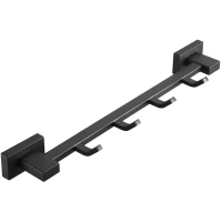 Планка с крючками Belz B90315-4 для ванны, черный матовый