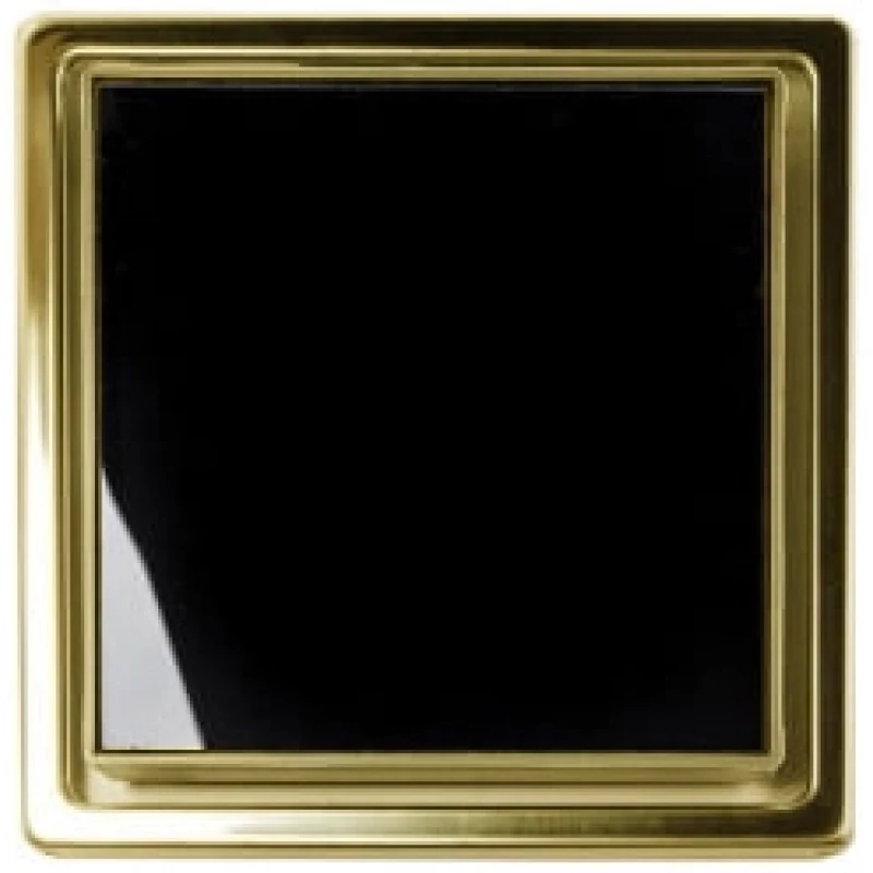 Душевой трап 144x144/50 мм золотой/черный глянец Pestan Confluo Standard Black Glass Gold Vertical 13000166