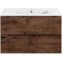 Тумба под раковину Vincea Mia Slim VMC-2MC800S1RW 80,2 см, подвесная, темное дерево