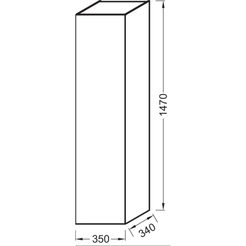 Подвесная колонна с реверсивной дверцей белый глянец Jacob Delafon Rythmik EB998-RUJ5
