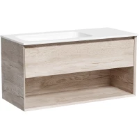 Тумба с раковиной Sancos Marmi 1.0 MR1.0100LEG + CN7014 101 см L, подвесная, дуб галифакс