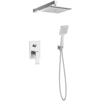 Душевой комплект Esko 6in1 SQ 218 мм, со смесителем, хром