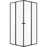 Душевой уголок Mario RIO14100B1 100x100 см, профиль черный матовый, стекло прозрачное