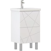 Тумба под раковину Vigo Geometry tn.bsf.GEO.FOS.50.2Y 46,4 см, напольная, белый глянец/белый матовый