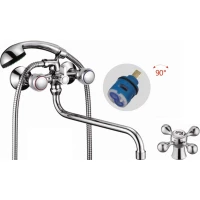 Смеситель для ванны D-Lin D146810 универсальный, с душевым гарнитуром, хром