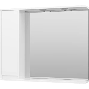 Изображение товара зеркальный шкаф 87,5x72 см белый глянец l misty алиса э-али04090-01л
