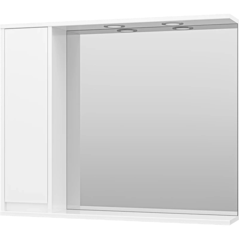 Зеркальный шкаф 87,5x72 см белый глянец L Misty Алиса Э-Али04090-01Л