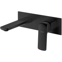 Смеситель для раковины Lemark Hosta LM12326BL встраиваемый, без донного клапана, черный матовый