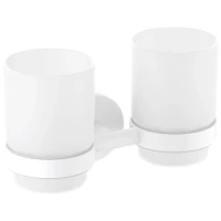 Стакан для зубных щеток Timo Saona 13034/16 двойной, настенный, белый матовый
