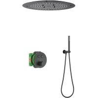 Душевой комплект Timo Saona SX-2370/03SM 500 мм, с термостатом, черный матовый