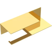 Держатель туалетной бумаги Boheme Qubic 10721-2-G с полкой для телефона, золотой