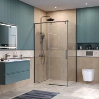 Душевой уголок BelBagno Soft Close SOFT_CLOSE-1-AH-1-110/90-C-GM 110x90 см, профиль оружейная сталь матовый, стекло прозрачное