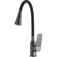 Смеситель для кухни Frap F4462-9 с гибким изливом, оружейная сталь