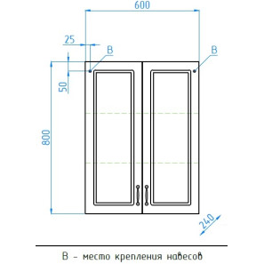 Изображение товара шкаф двустворчатый подвесной белый глянец style line олеандр-2 lc-00000305