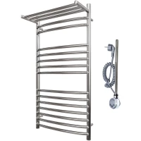 Полотенцесушитель электрический Point Альфа Премиум с полкой П14 PN05150SPE 1000x532, ТЭН левый/правый, хром