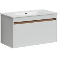 Тумба с раковиной белый глянец 91 см Sancos Smart SM90W + CN7002