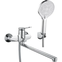 Смеситель для ванны Shevanik S6222 универсальный, с душевым гарнитуром, хром