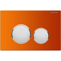 Кнопка смыва Charus Bagliore FP.330.FOXY.10 для инсталляции, оранжевый/хром