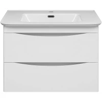 Тумба под раковину Misty Мираж П-Мир-01070-011П2Я 66,8 см, подвесная, белый глянец