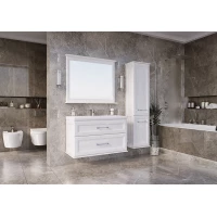 Комплект мебели белый серебряная патина 101 см ASB-Woodline Венеция