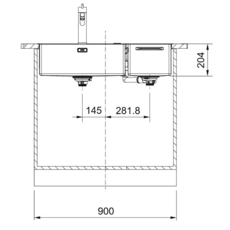 Кухонная мойка Franke Box Center BWX 220-54-27 TL полированная сталь 127.0538.259