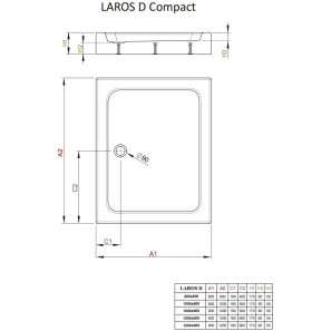 Изображение товара акриловый поддон 100x80 см radaway laros d compact sld81017-01