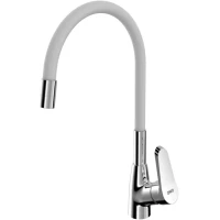 Смеситель для кухни AWP Sintur K1001CW с гибким изливом, хром/белый