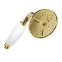 Ручной душ золото 24 карат, ручка белая Cezares CZR-U-D1FC-03/24-Bi