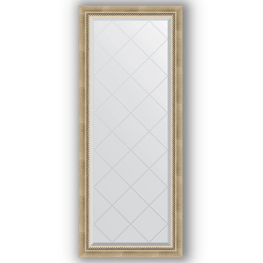 Зеркало 63x153 см состаренное серебро с плетением Evoform Exclusive-G BY 4132