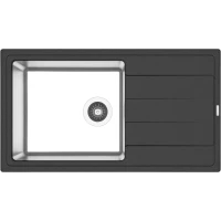 Кухонная мойка Florentina Комби 860 21.400.D0860.302 86x48 см, нержавеющая сталь/антрацит