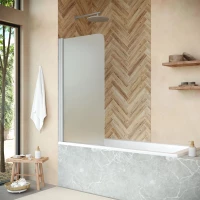 Шторка на ванну Vegas Glass EV NOVO 60 07 10 L 61 см L, профиль матовый хром, стекло сатин