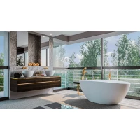 Ванна из литьевого мрамора Whitecross Onyx A 0204.160075.200 160x75 см, отдельностоящая, белый матовый