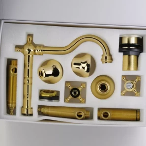 Изображение товара смеситель для раковины migliore prestige 31619 с донным клапаном, золотой