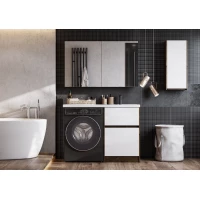 Комплект мебели белый глянец/дуб рустикальный 120 см Акватон Лондри 1A266901LHDR0 + 1A274801LH010 + 1A72243KLH010 + 1A267402LH010