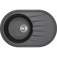 Кухонная мойка Granula 7601, ЧЁРНЫЙ 76x50 см, черный