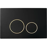 Кнопка смыва Boheme 663 для инсталляции, черный матовый/золотой/черный матовый
