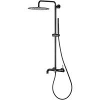 Душевая система Knotlor Elixir SS-33/BL 300 мм, со смесителем, черный матовый