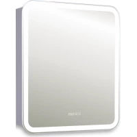 Зеркальный шкаф Silver Mirrors Фиджи LED-00002978 70x80 см R, с LED-подсветкой, сенсорным выключателем, диммером, антизапотеванием, часами, белый