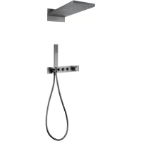 Душевой комплект Abber Rund AF8752NG 230 мм, с термостатом, никель