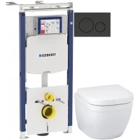 Комплект подвесной унитаз Grohe Euro Ceramic 39206000 + 39330001 + система инсталляции Geberit 111.362.00.5 + 115.882.DW.1