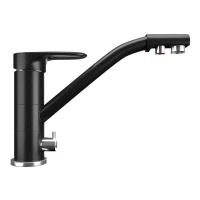 Смеситель для кухни с подключением к фильтру Ulgran ультра-черный U-010-344