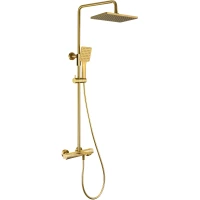 Душевая система Kaiser Cube 01382-3 260x188 мм, с термостатом, золотой матовый