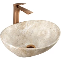 Раковина-чаша Rea Sofia REA-U6361 41x34,5 см, накладная, бежевый мрамор