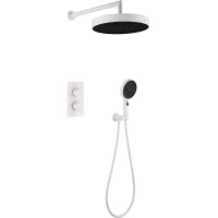 Душевой комплект Boheme Cell 134-2-MW + 427-MW 320 мм, с термостатом, белый матовый
